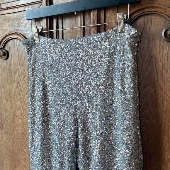 Greylin Sequin-Trim Pants in Silver-Grey - Picture 4 of 7